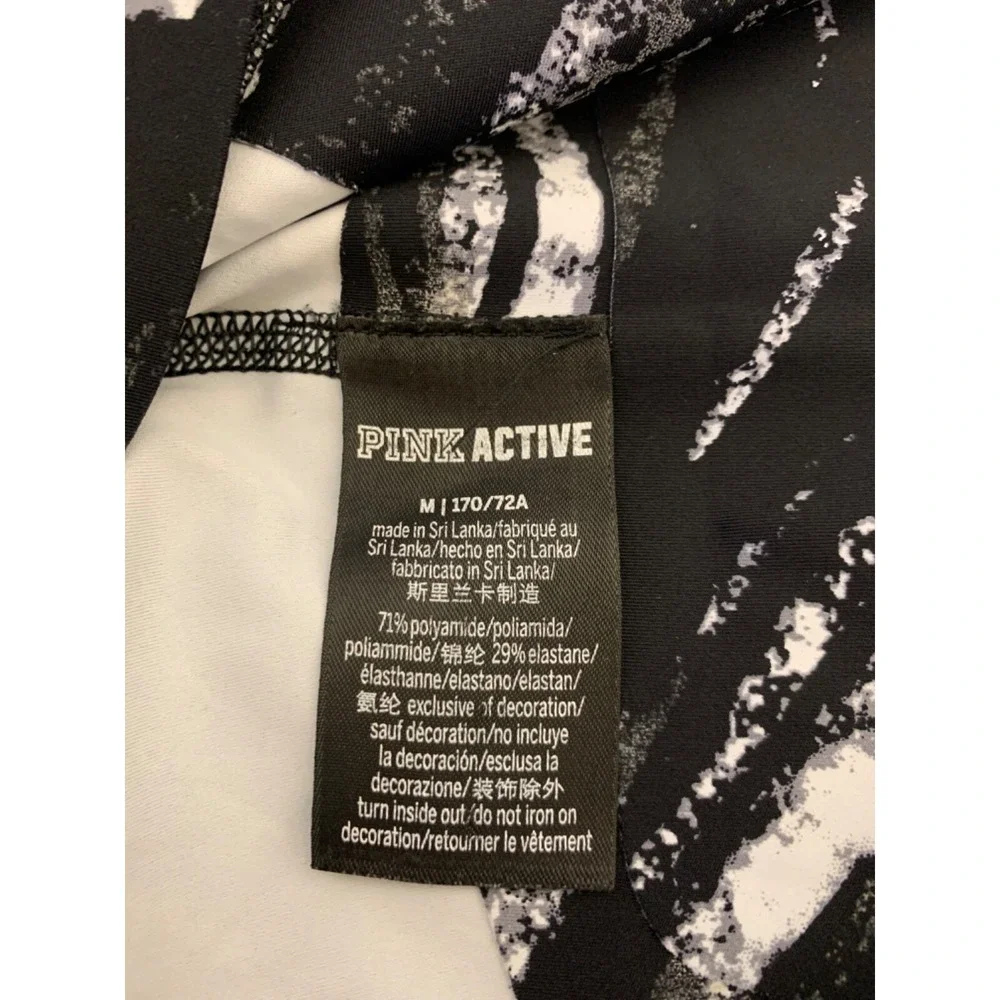Victoria's Secret Pink Active Women Size M Black Marble Leggings